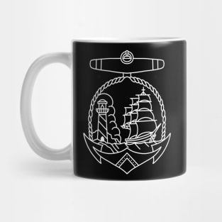 HomeSchoolTattoo Anchor with Lighthouse and Ship Mug